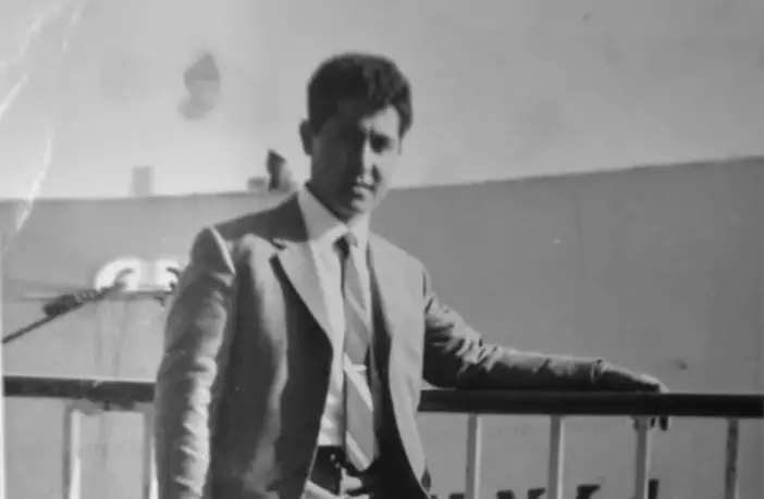 1962. Diego Luppino in front of the ship he left Italy on