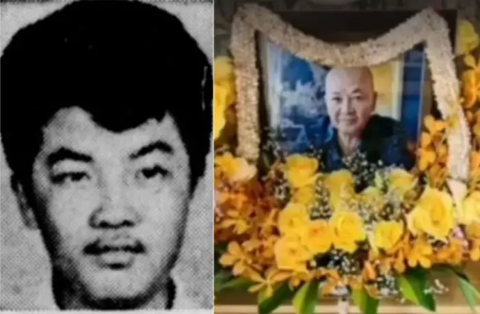 Roland "Mr. Big" Tan, European drug lord, has died age 72. Here he is as a young man (left) and a shrine dedicated to him.